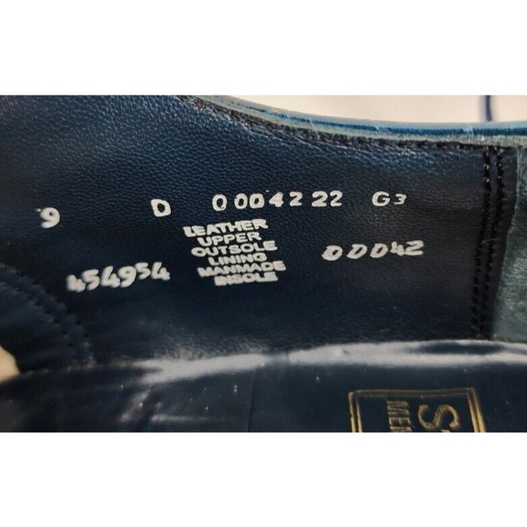 Stacy Adams Dark Turquoise Blue Crocodile Print Mens Size 9D Leather Dress Shoes main image 9